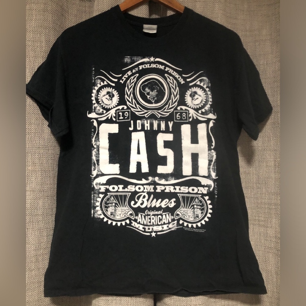 Johnny Cash Mens Graphic T-shirt, Size M